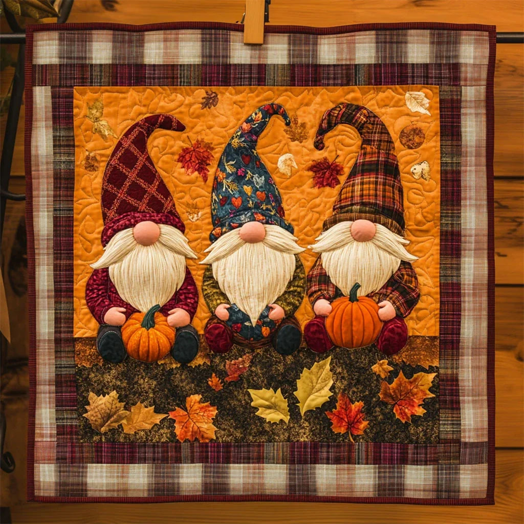 Pumpkin Patch Gnome Quilt Blanket