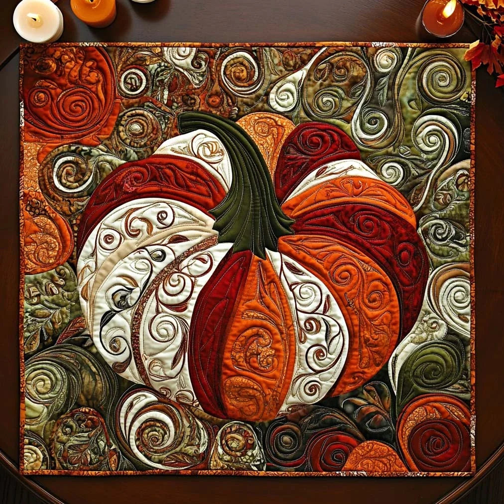 Pumpkin Spice Glow Quilted Table Topper