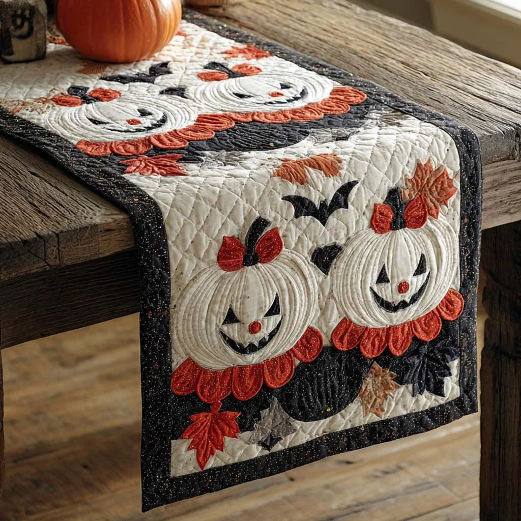 Pumpkin Twins Quilted Table Runner
