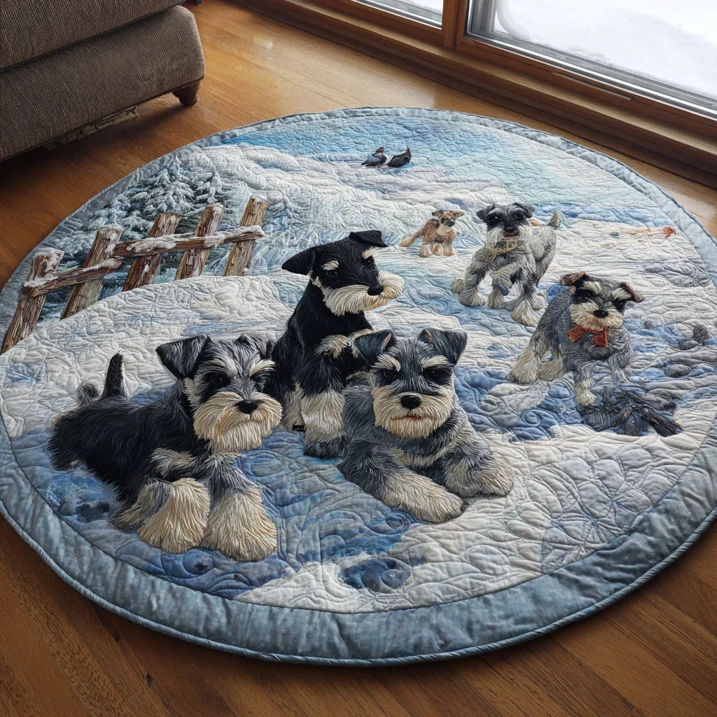 Puppy Breeze Quilted Round Mat
