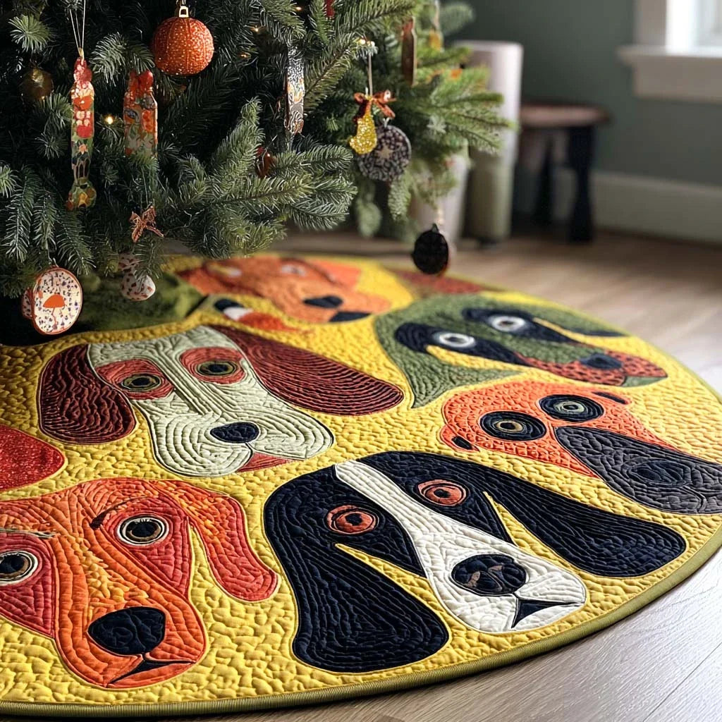 Purrfect Whimsy Christmas Quilted Tree Skirt