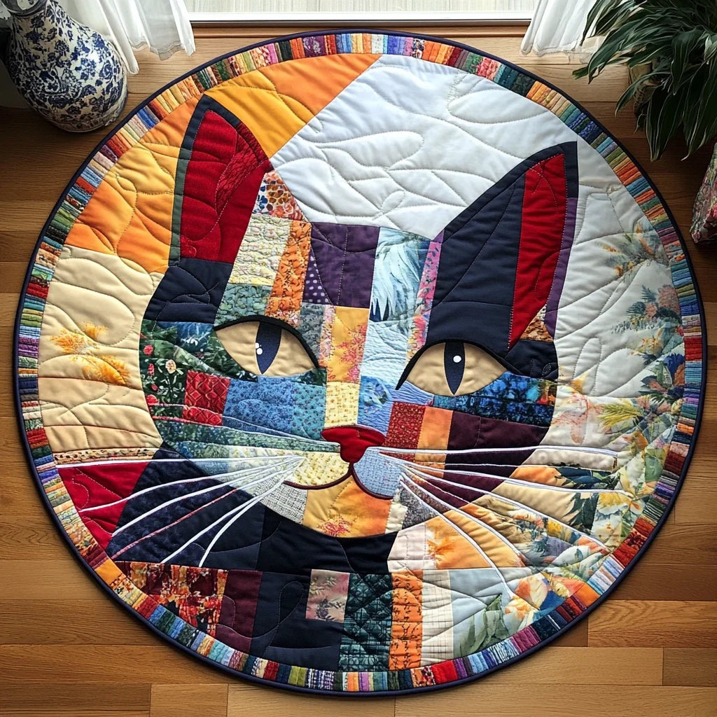 Purring Comfort Zone Quilted Round Mat