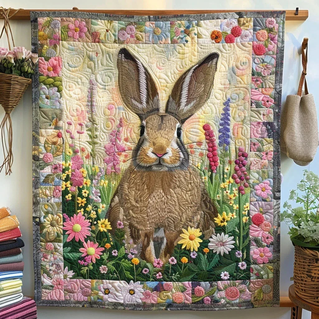 Rabbit Flower Quilt Blanket