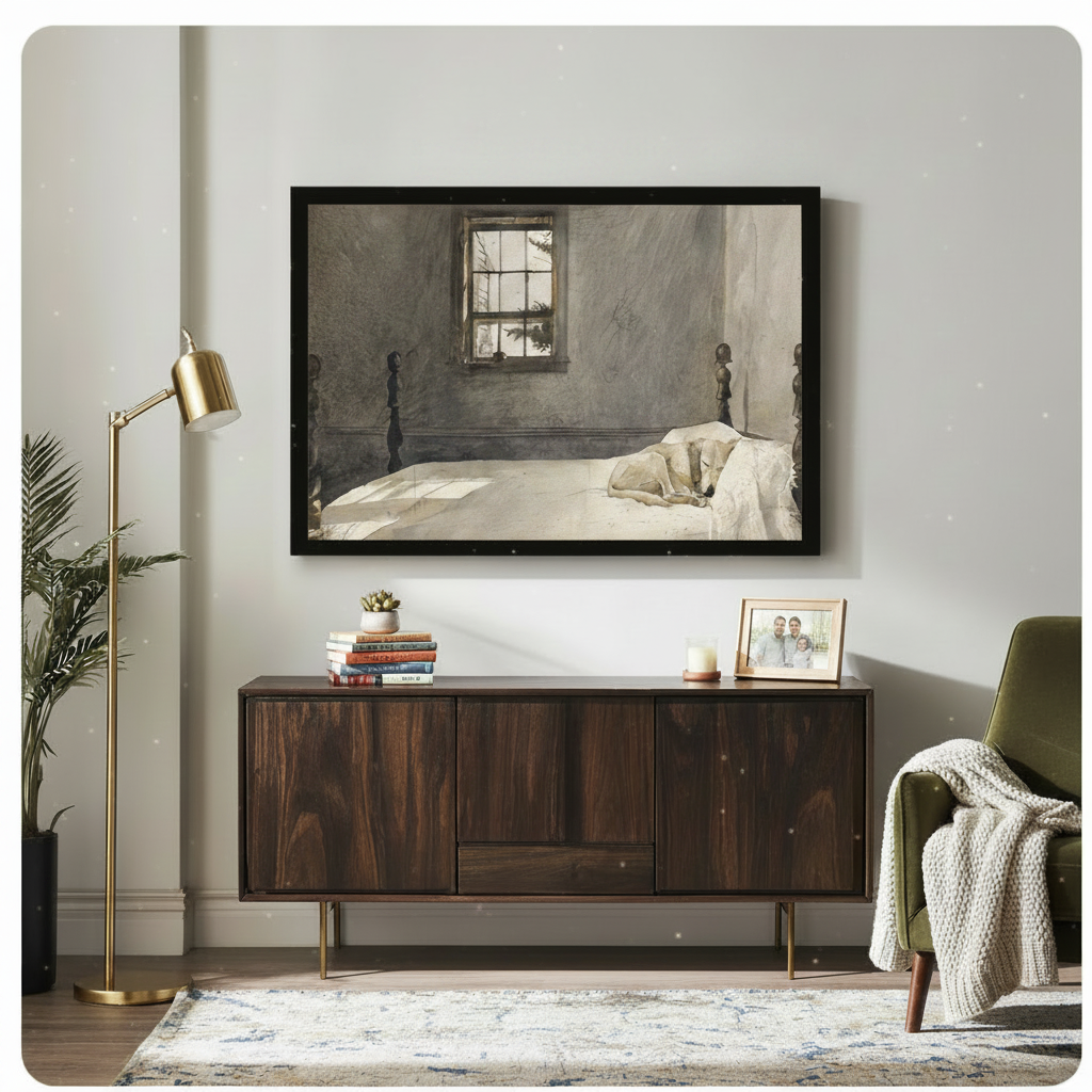 Sleeping Dog Rustic Bedroom Canvas Art Wall Art