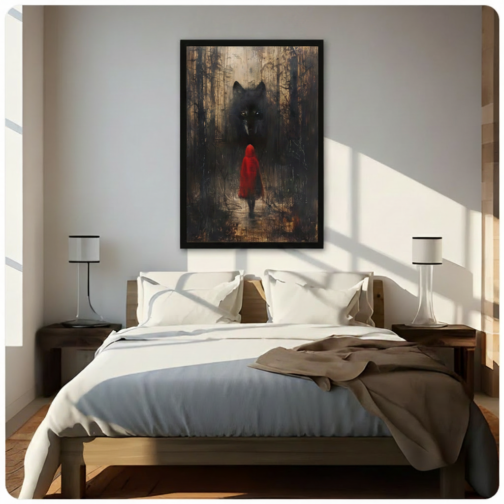 Dark Wolf Forest Gothic Canvas Art Wall Art