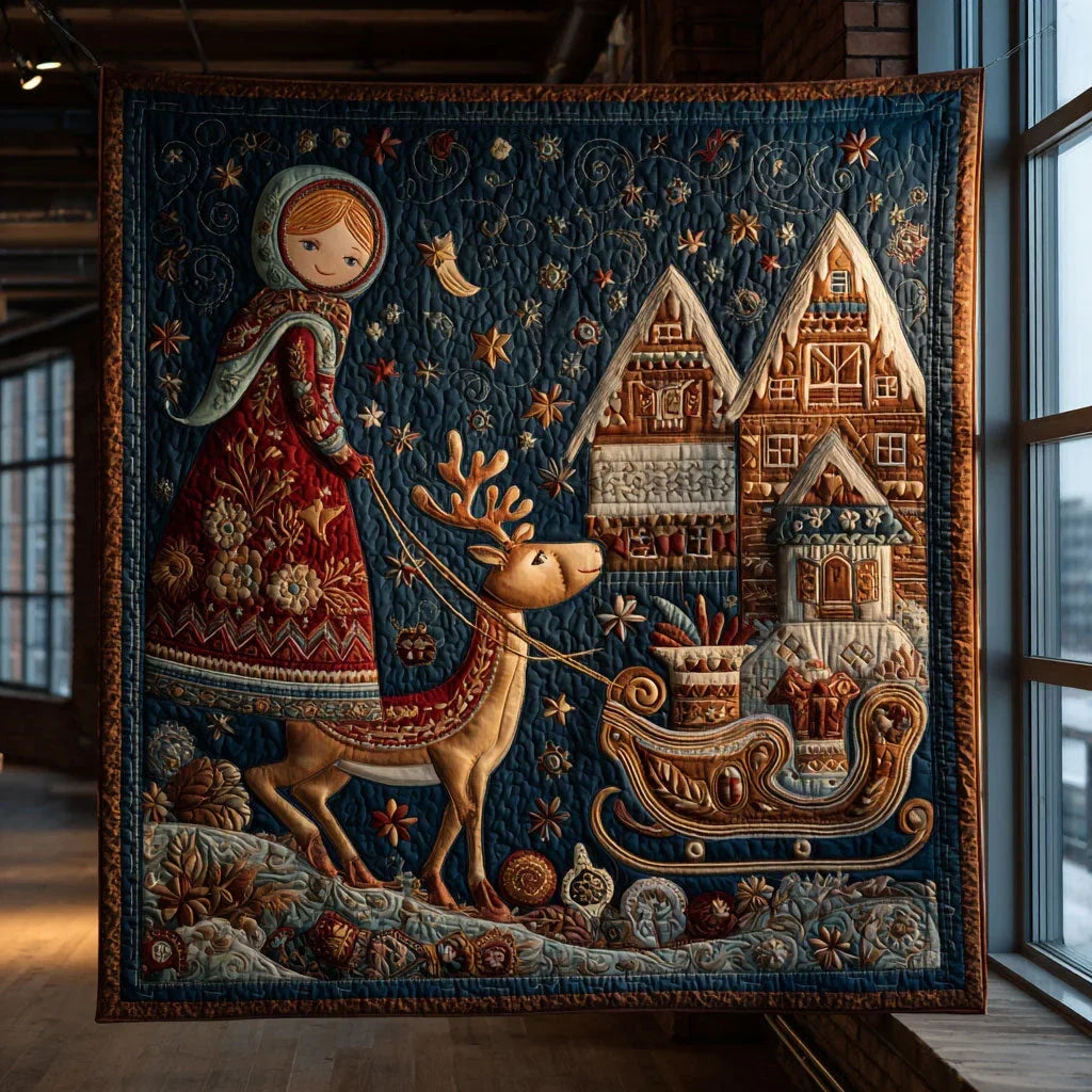 Reindeer Journey Quilt Blanket