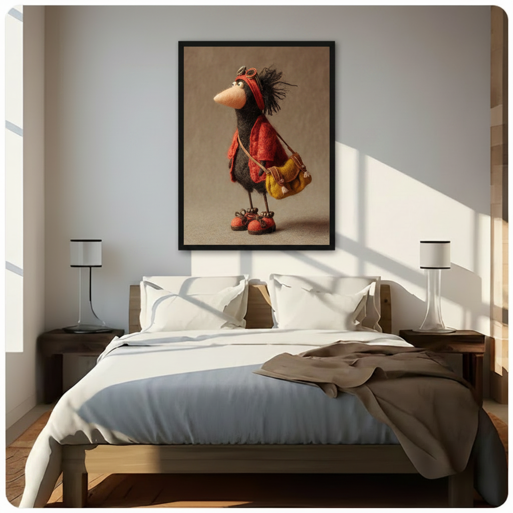 Whimsical Bird Traveler Canvas Wall Art