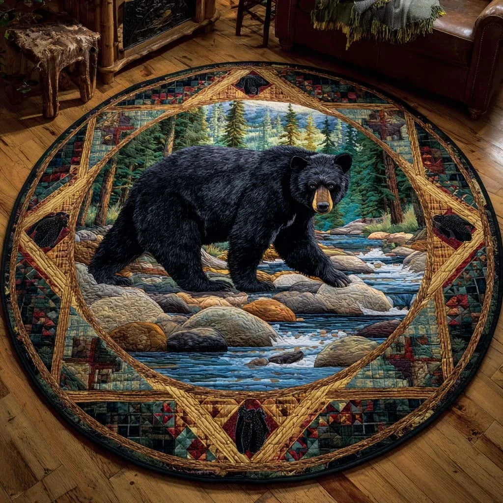 Riverside Bear Quilted Round Mat
