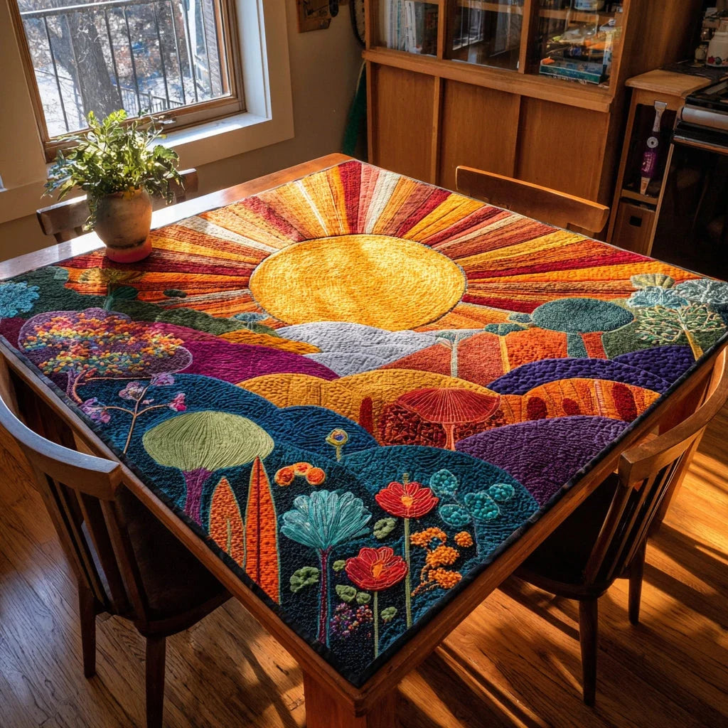 Rolling Sun Hills Quilted Table Topper