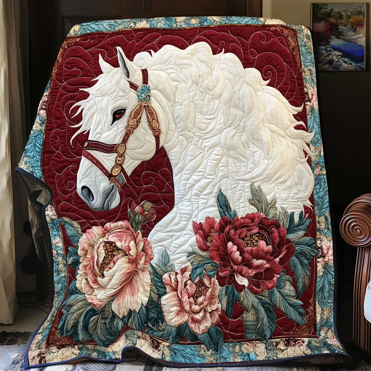 Rose Stallion Quilt Blanket