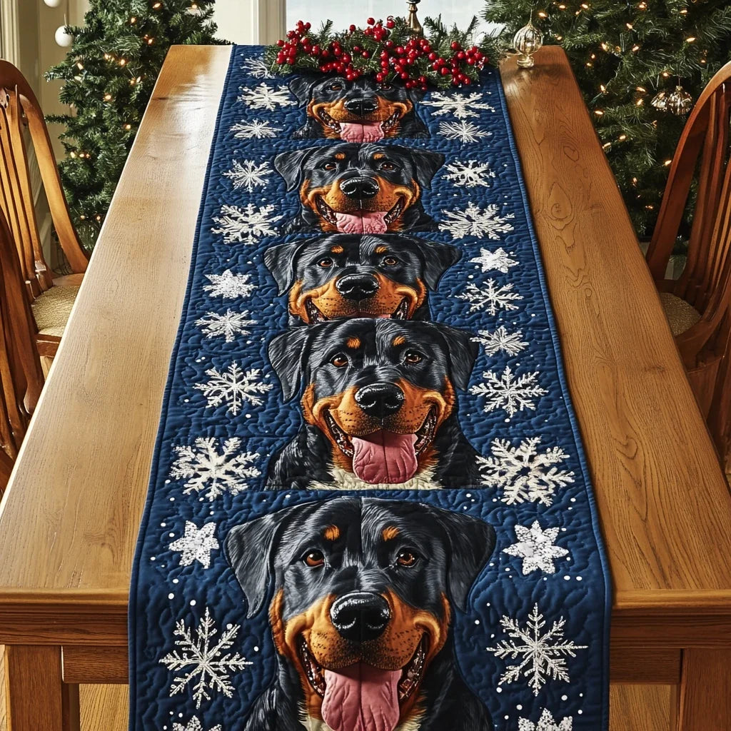 Rottweiler Charm Quilted Table Runner