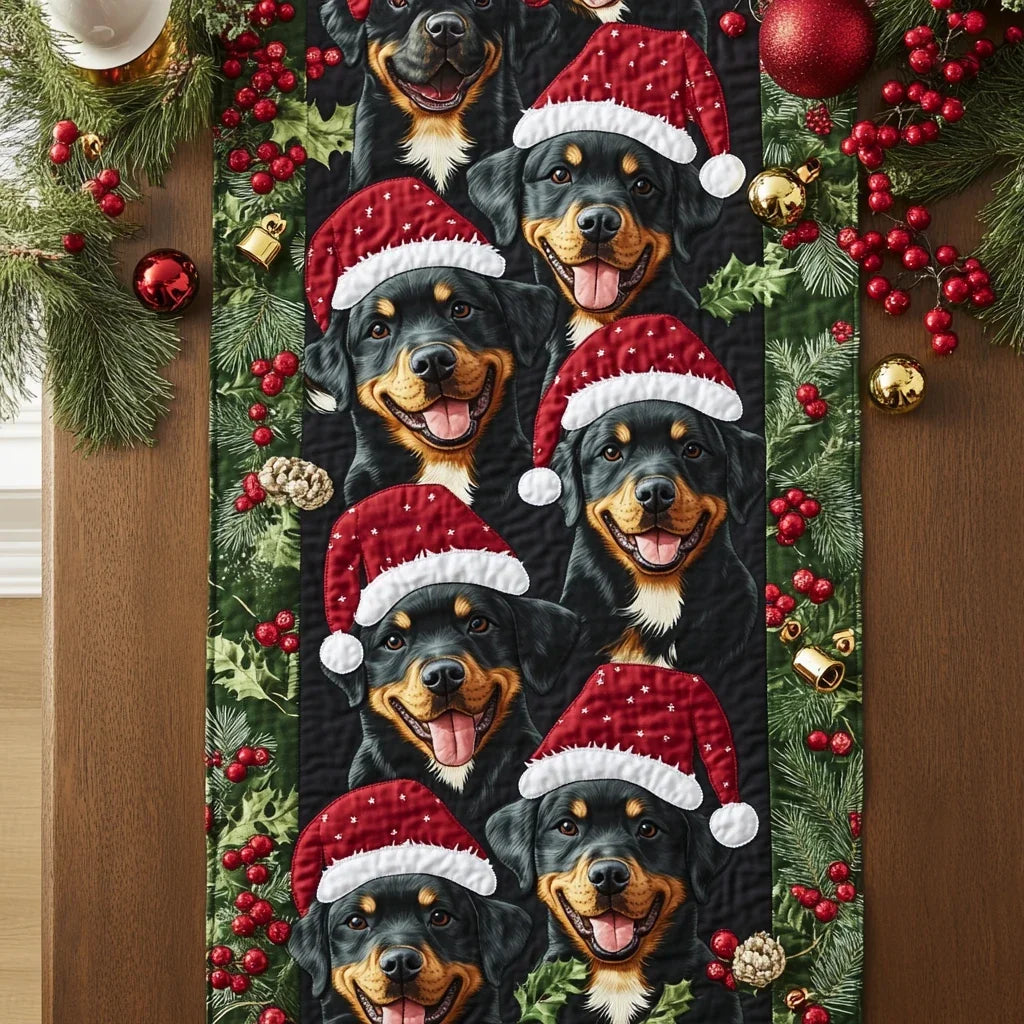Rottweiler Joy Quilted Table Runner