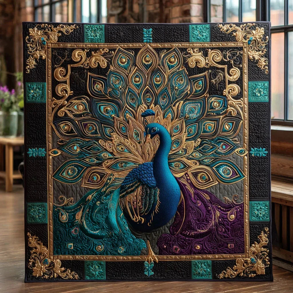 Royal Peacock Quilt Blanket