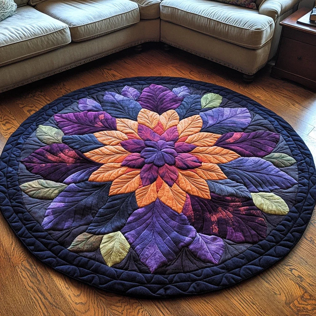 Royal Plumage Blossom Quilted Round Mat