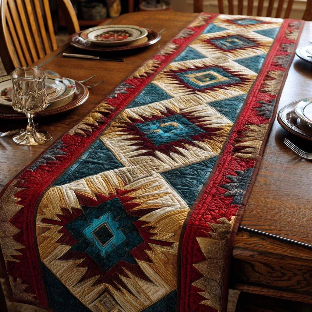 Ruby Canyon Patchwork Quilted Table Runner