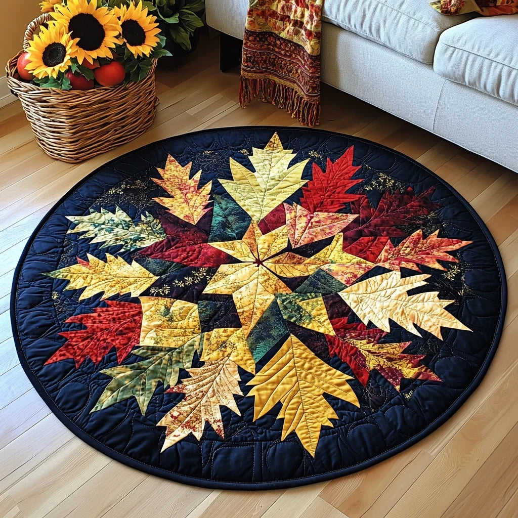 Rustic Autumn Quilted Round Mat