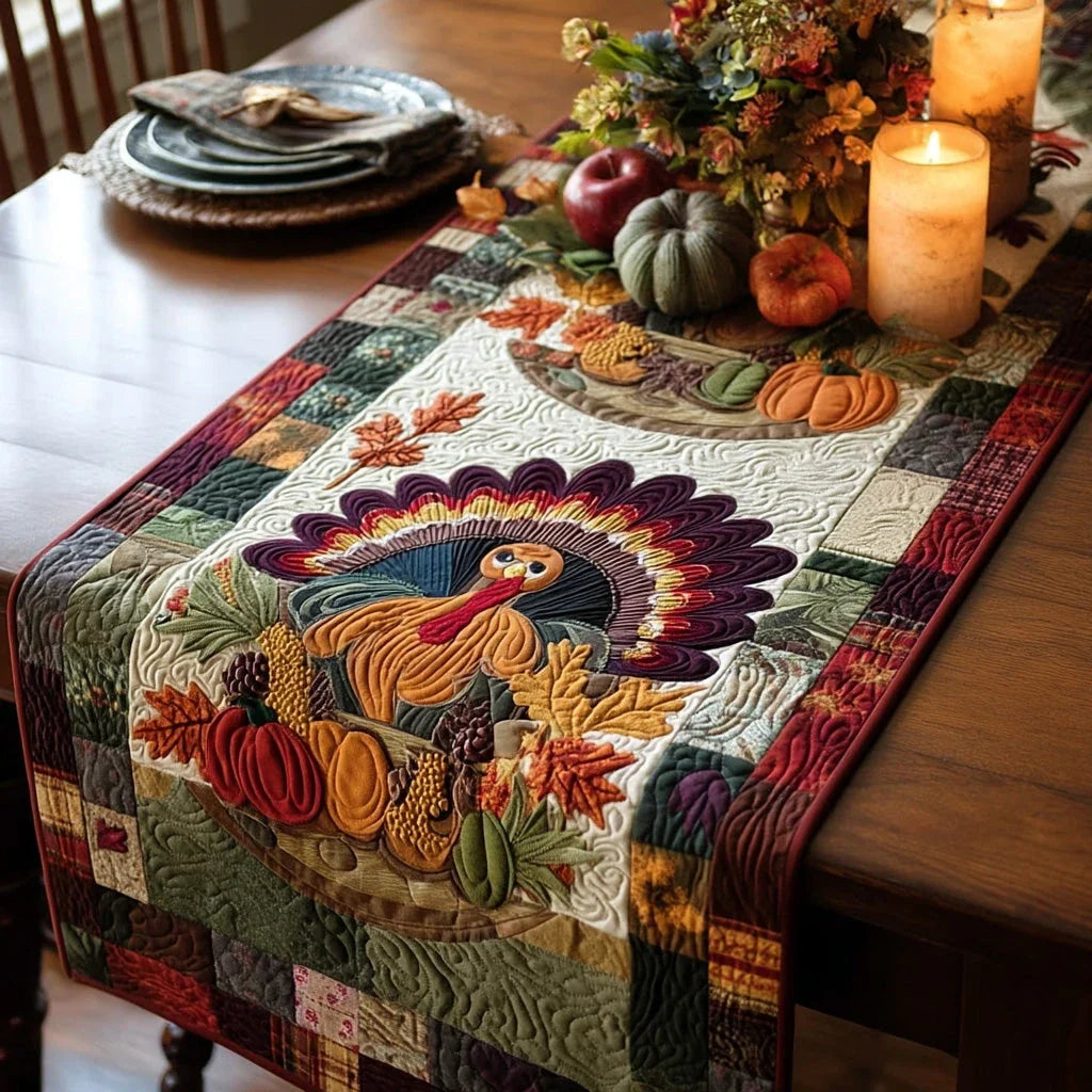 Rustic Gobble Quilted Table Runner