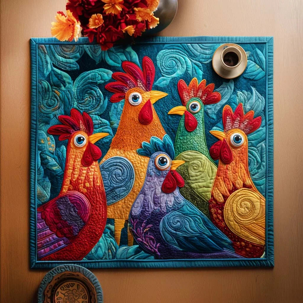 Rustic Roost Quilted Table Topper