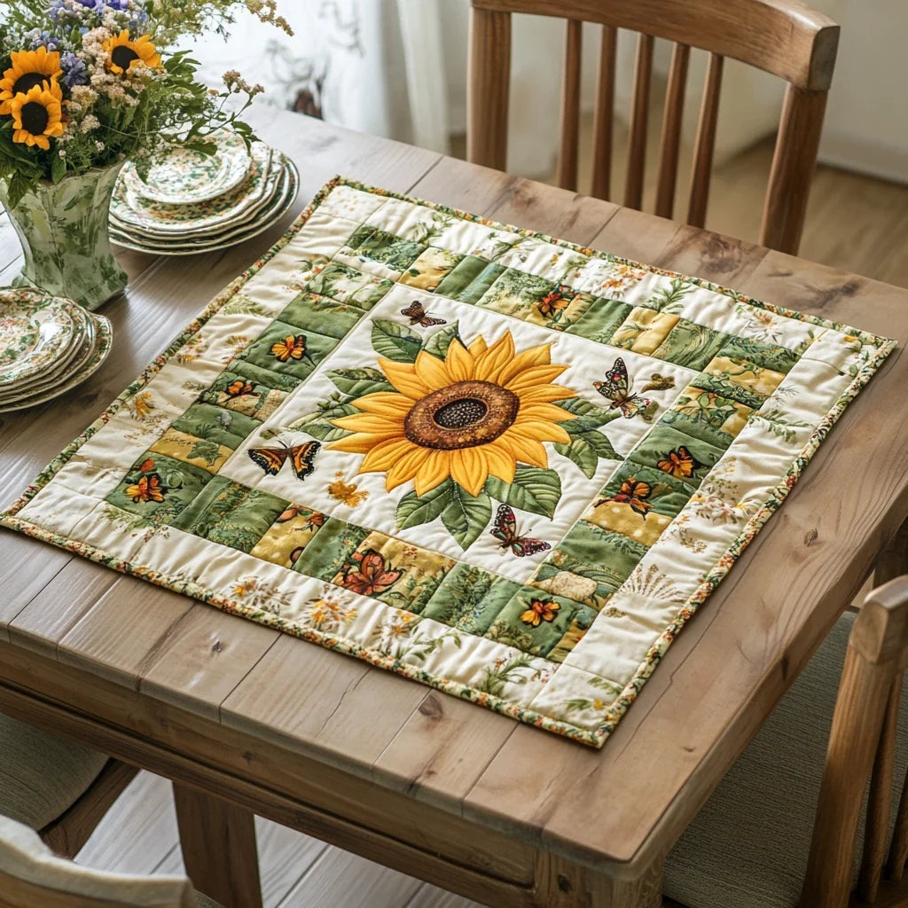 Rustic Shine Quilted Table Topper