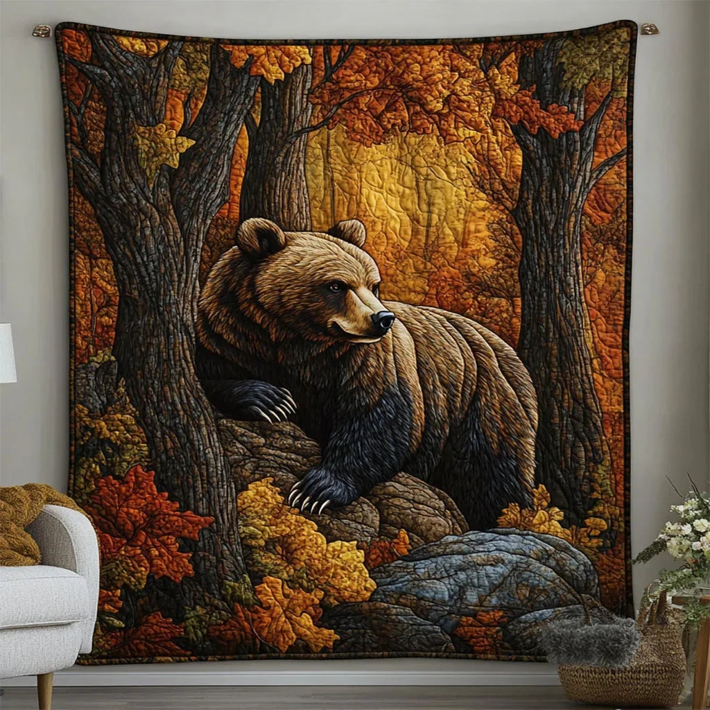 Rustle And Roar Quilt Blanket