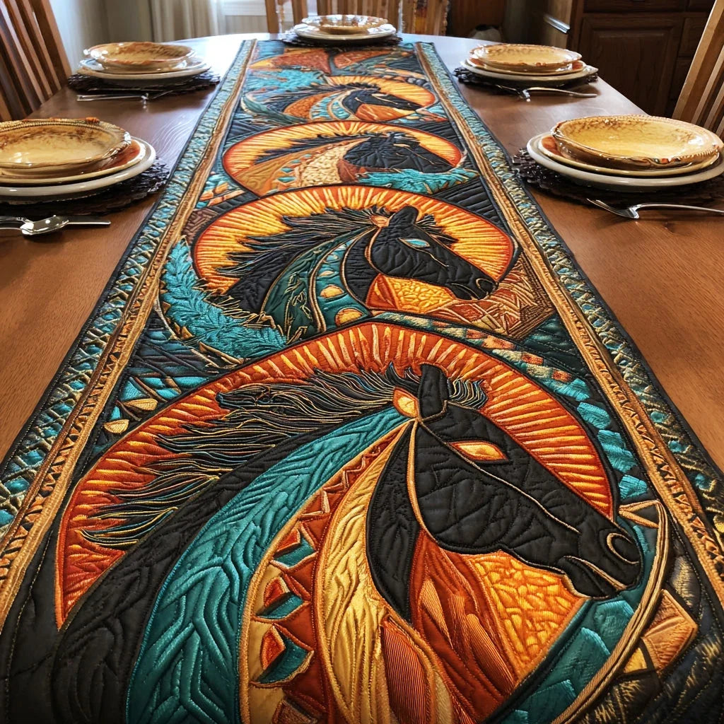 Sacred Mustang Quilted Table Runner