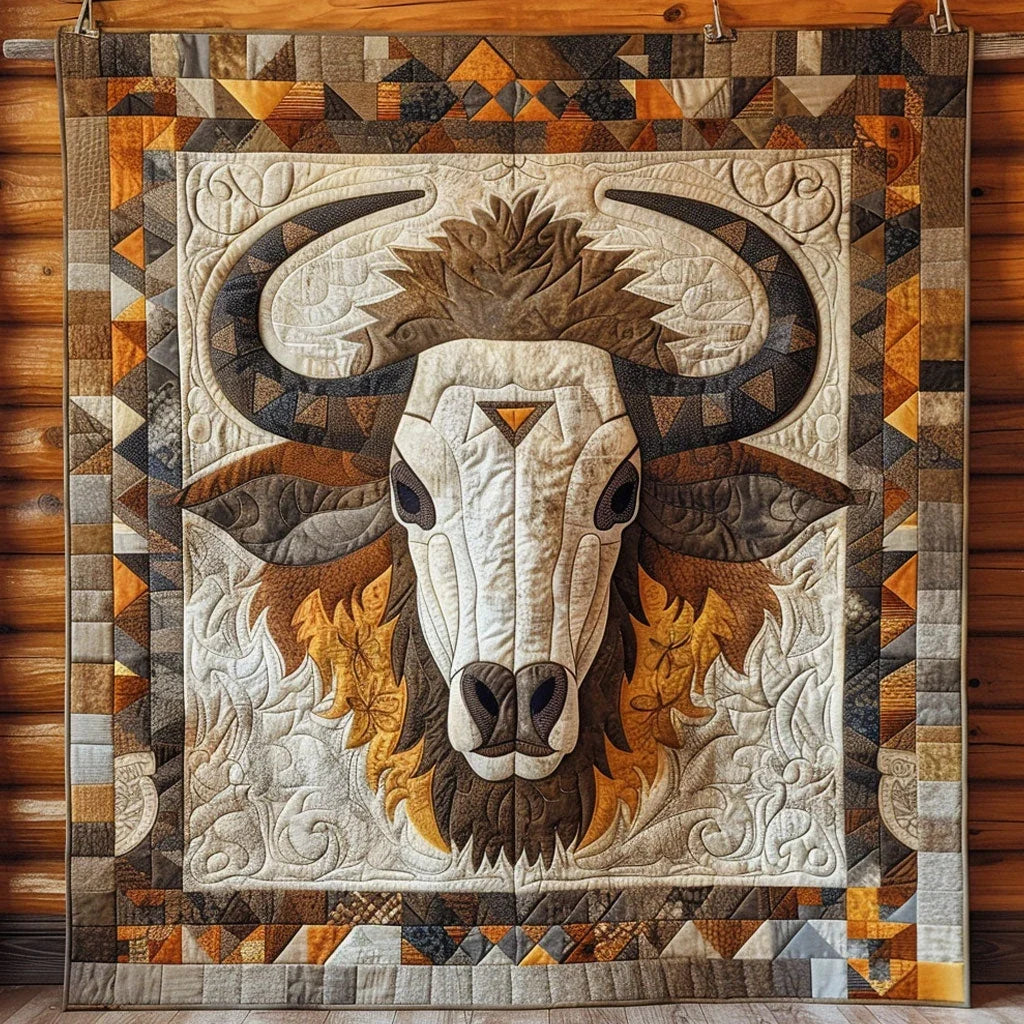 Sacred Prairie Skull Quilt Blanket