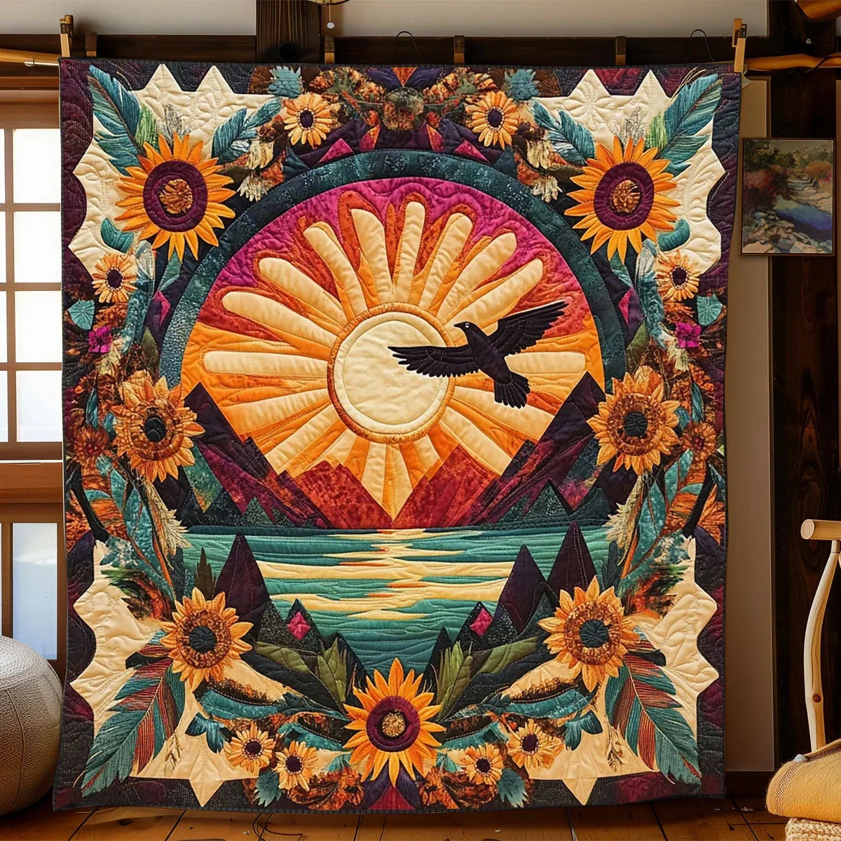 Sacred Sun Quilt Blanket