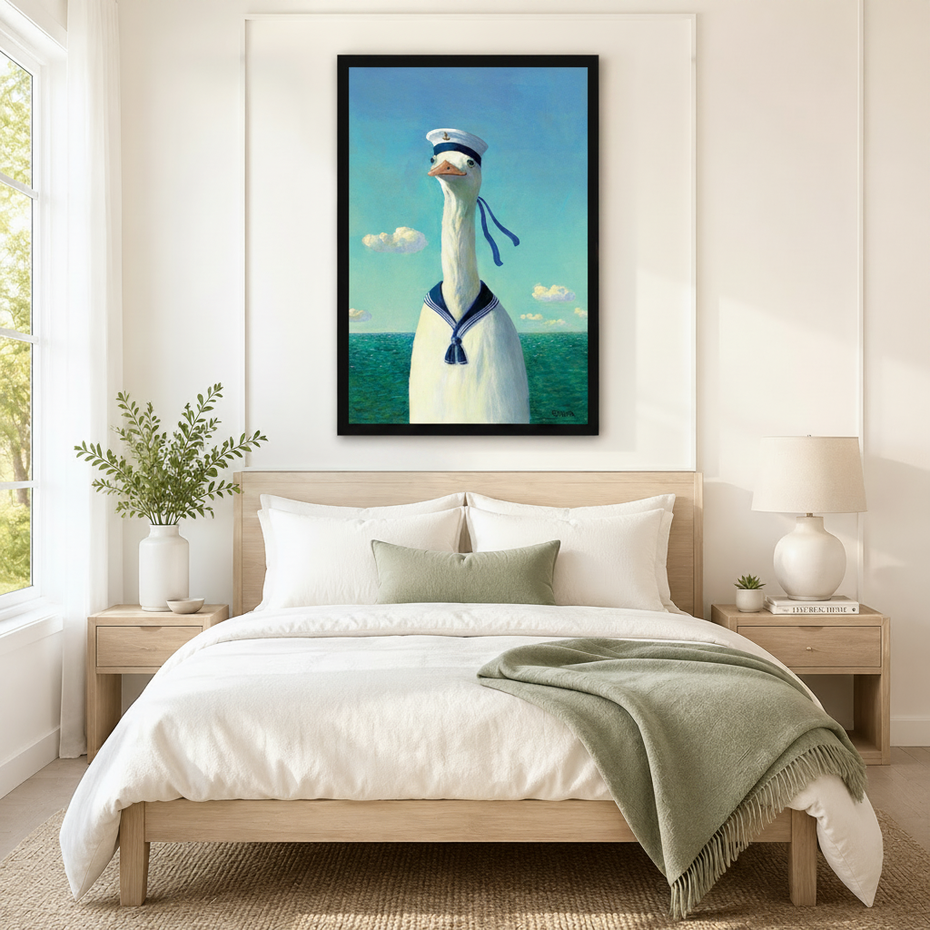 Sailor Goose Nautical Canvas Wall Art