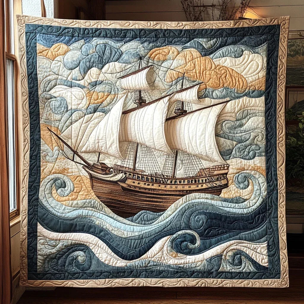 Sailor Ship Quilt Blanket