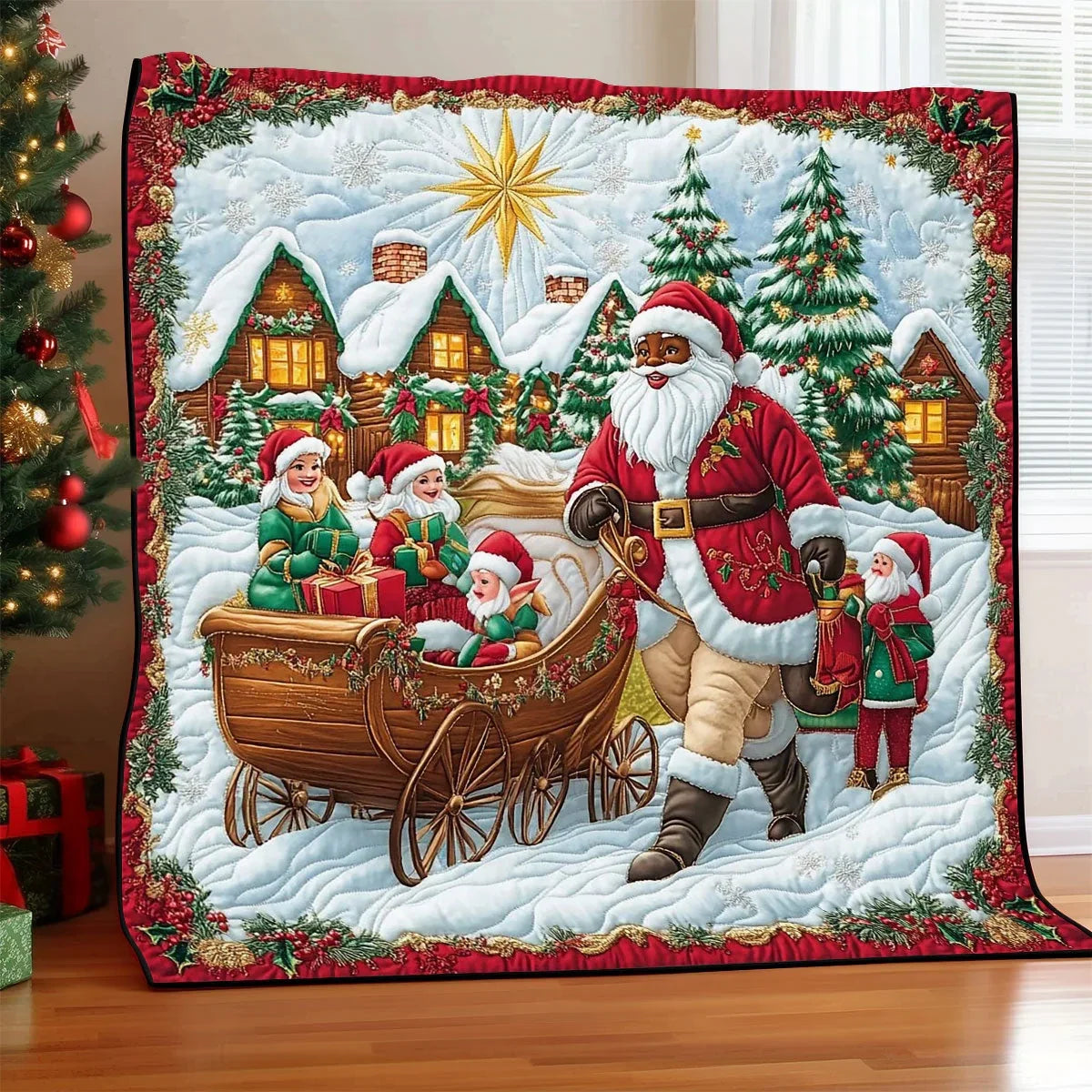 Santa Brings Joy Quilt Blanket
