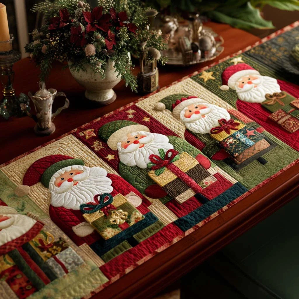 Santa Gifts Quilted Table Runner