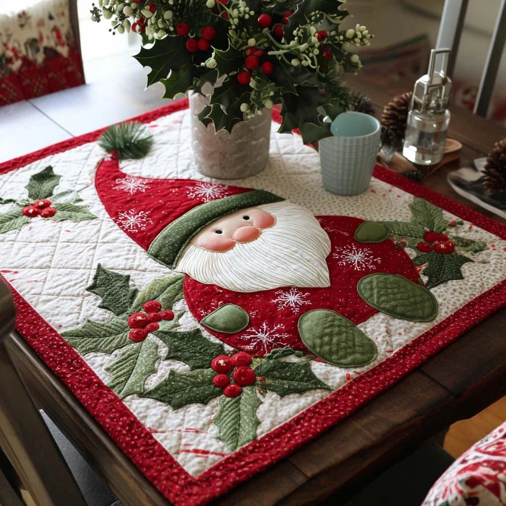 Santa Patch Quilted Table Topper
