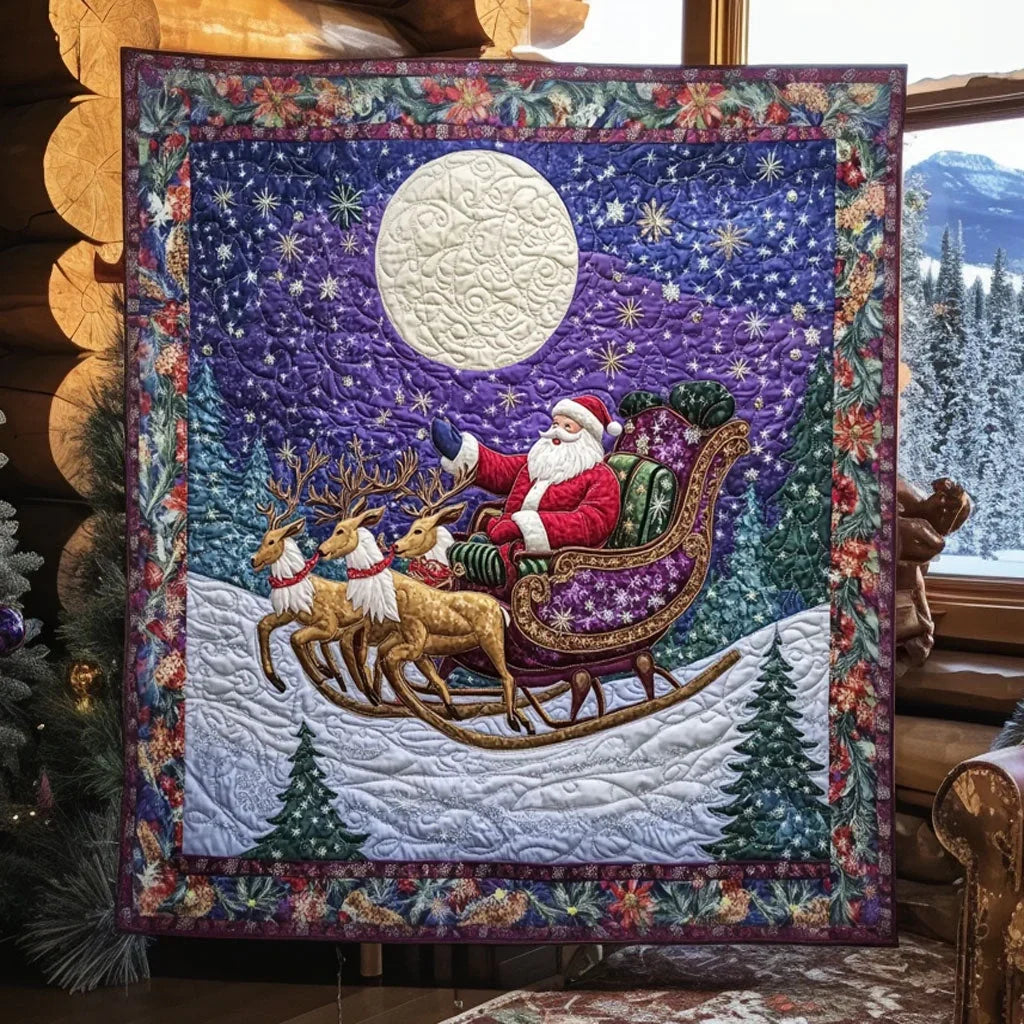 Santa Silver Moon Quilt Blanket