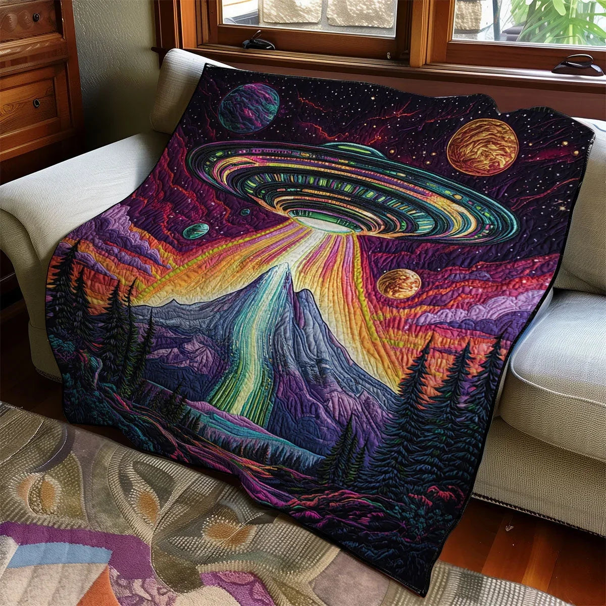 Sci-Fi Ufo Quilt Blanket