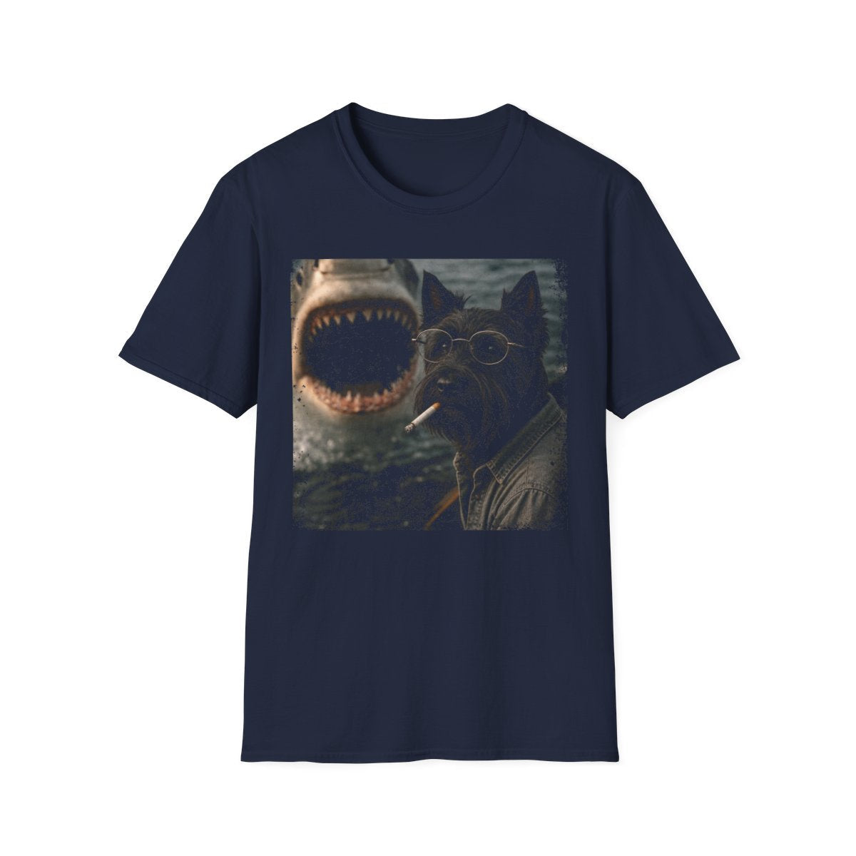 Scottish Terrier and Shark Tee