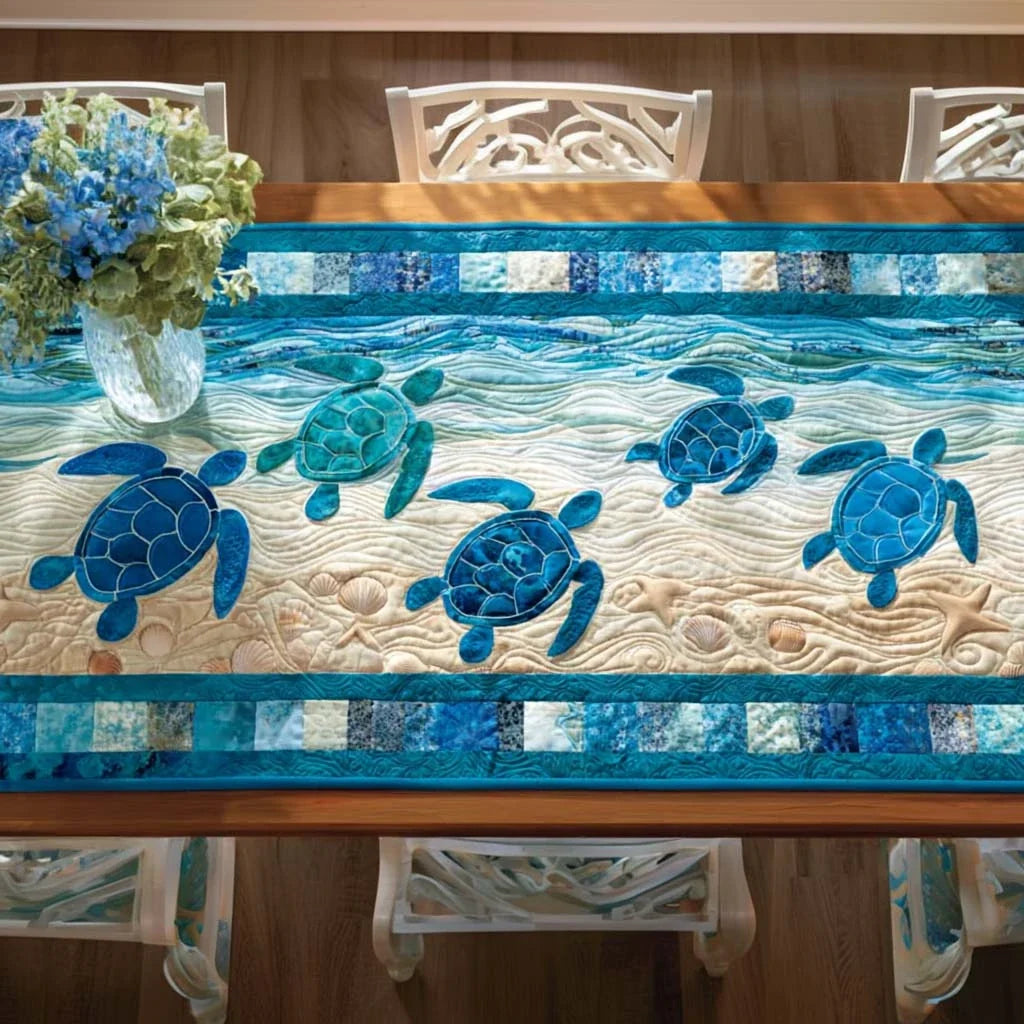 Sea Journey Quilted Table Runner