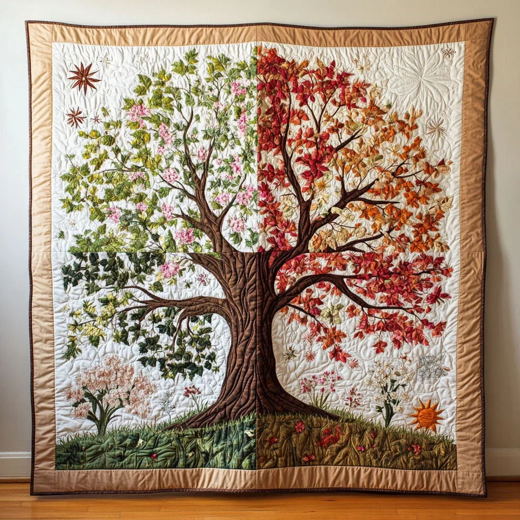 Seasons In Bloom Quilt Blanket