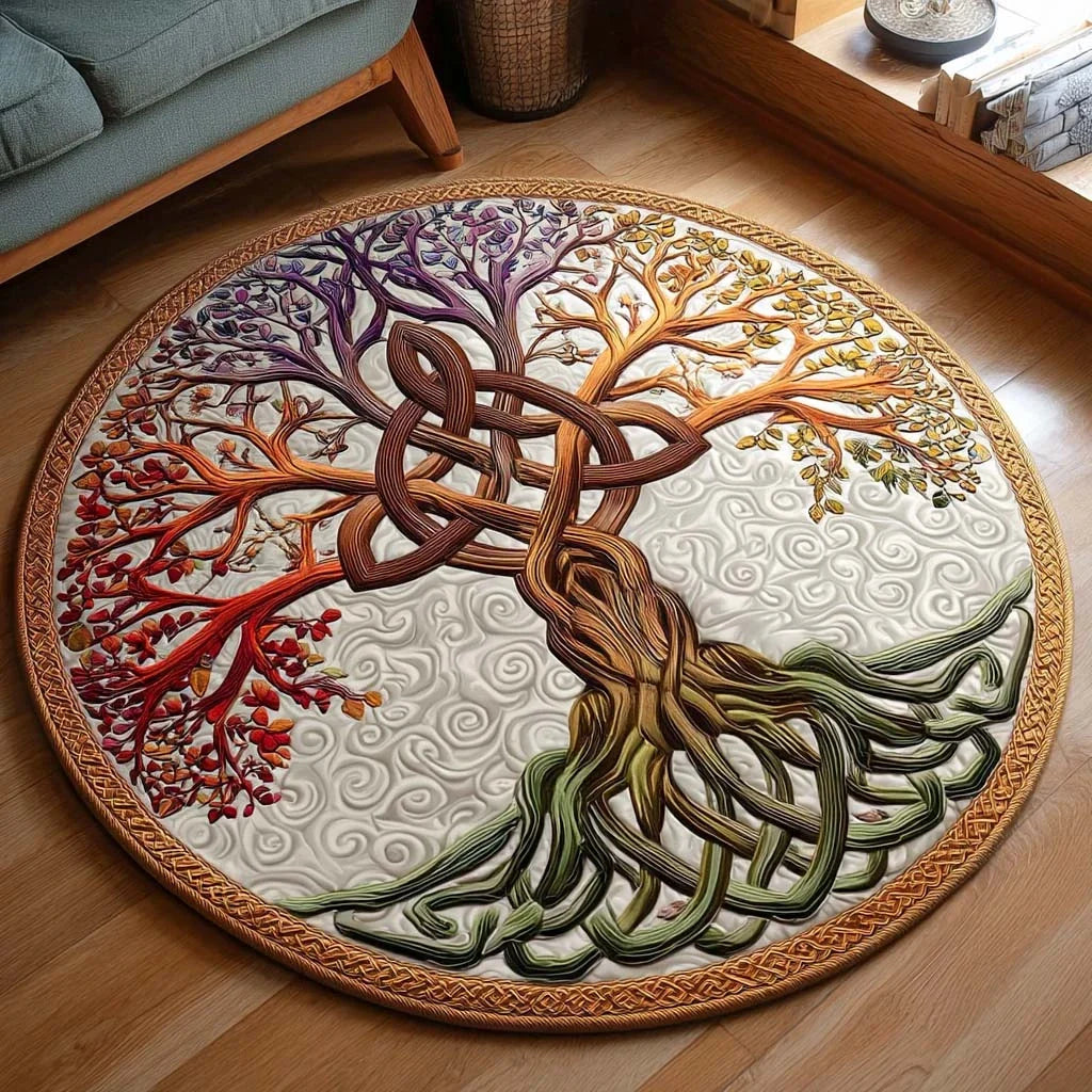Seasons Tree Quilted Round Mat