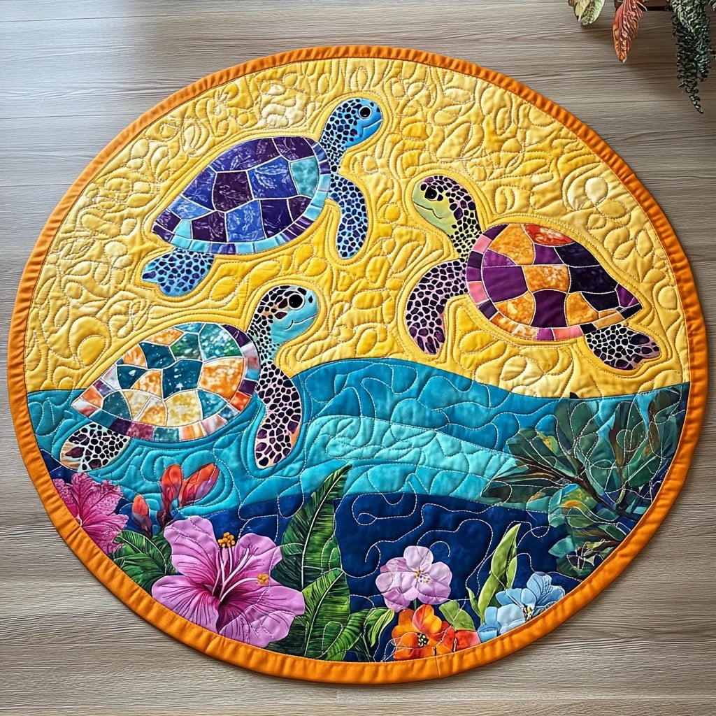 Serene Shelled Quilted Round Mat
