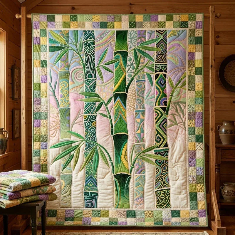 Serene Stalks Quilt Blanket - Quilted Blanket by Wild and Way