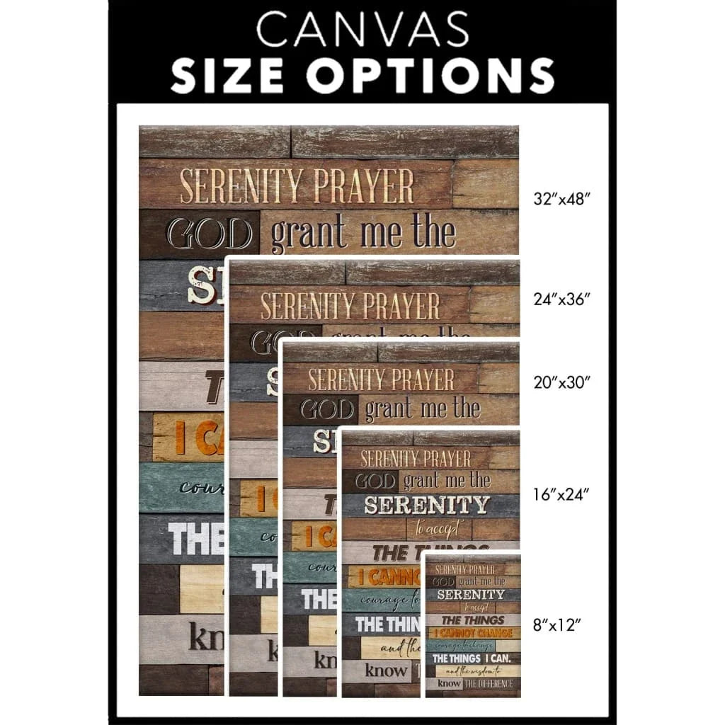 serenity prayer rustic christian wall art canvas (view 4)