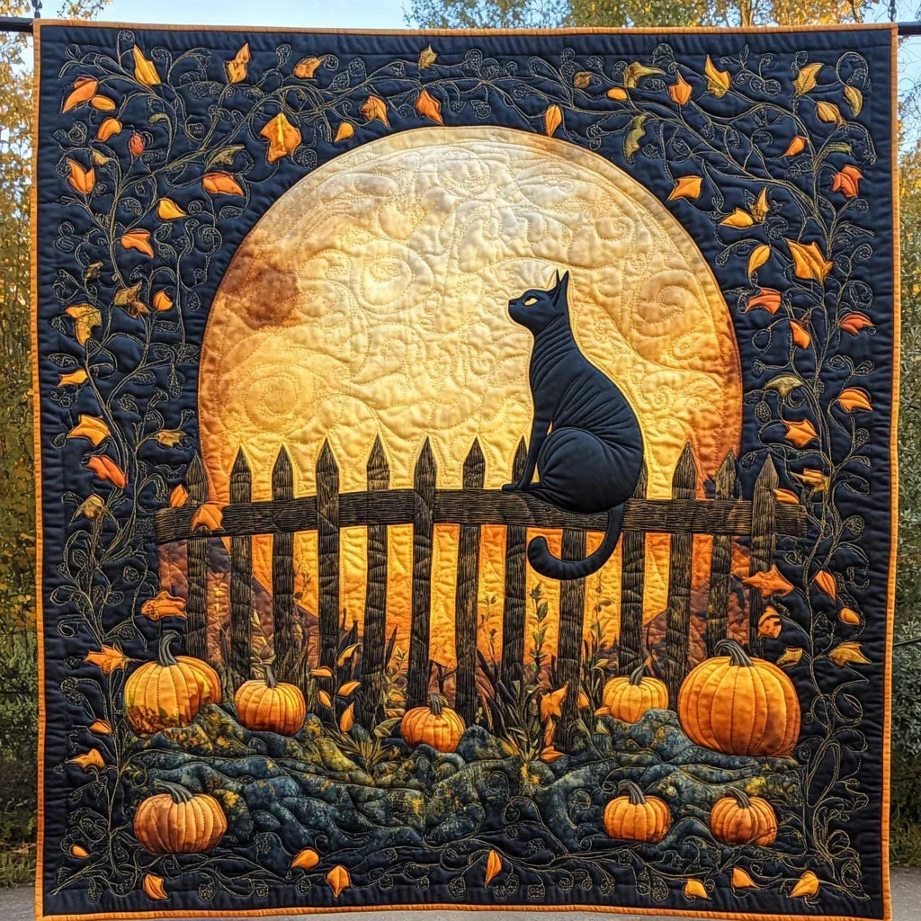 Shadow Cat Quilt Blanket