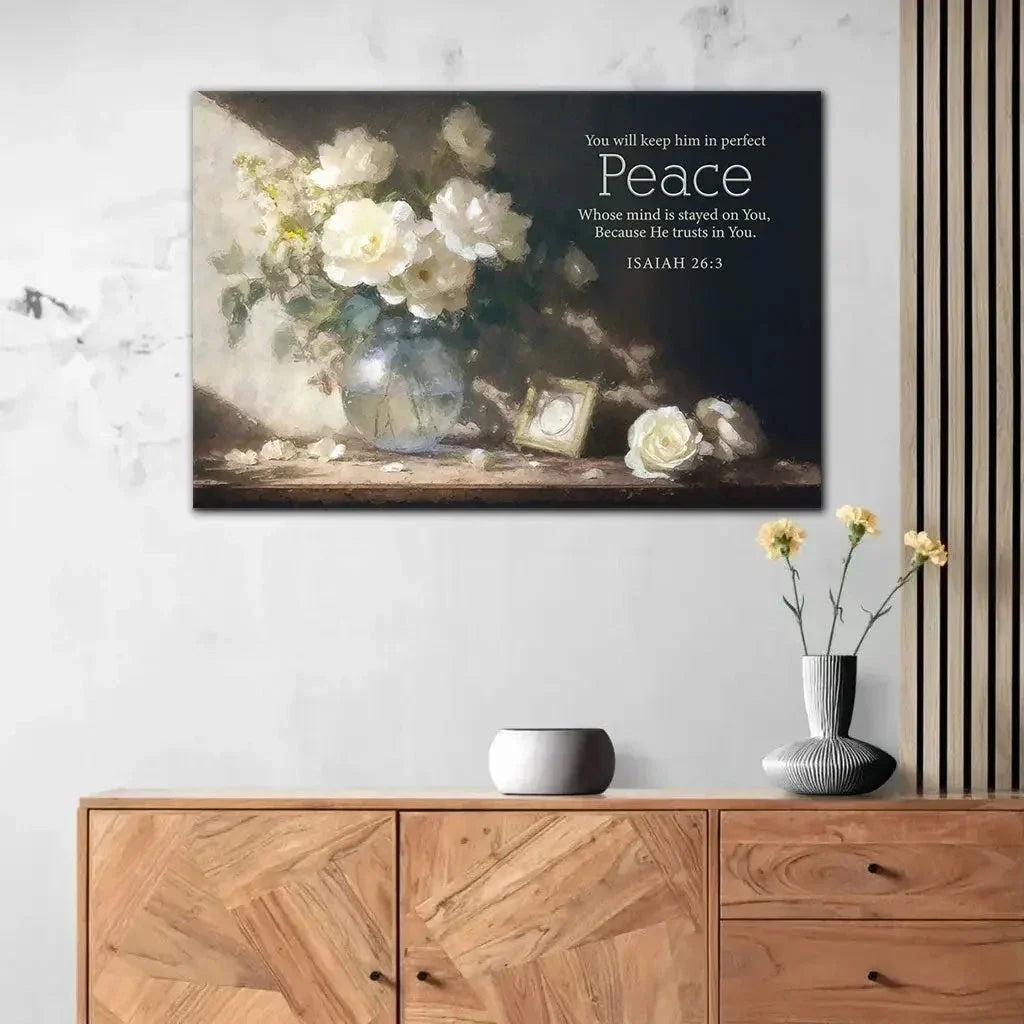 isaiah 26 3 you will keep him in peace wall art canvas (Landscape) (view 7)