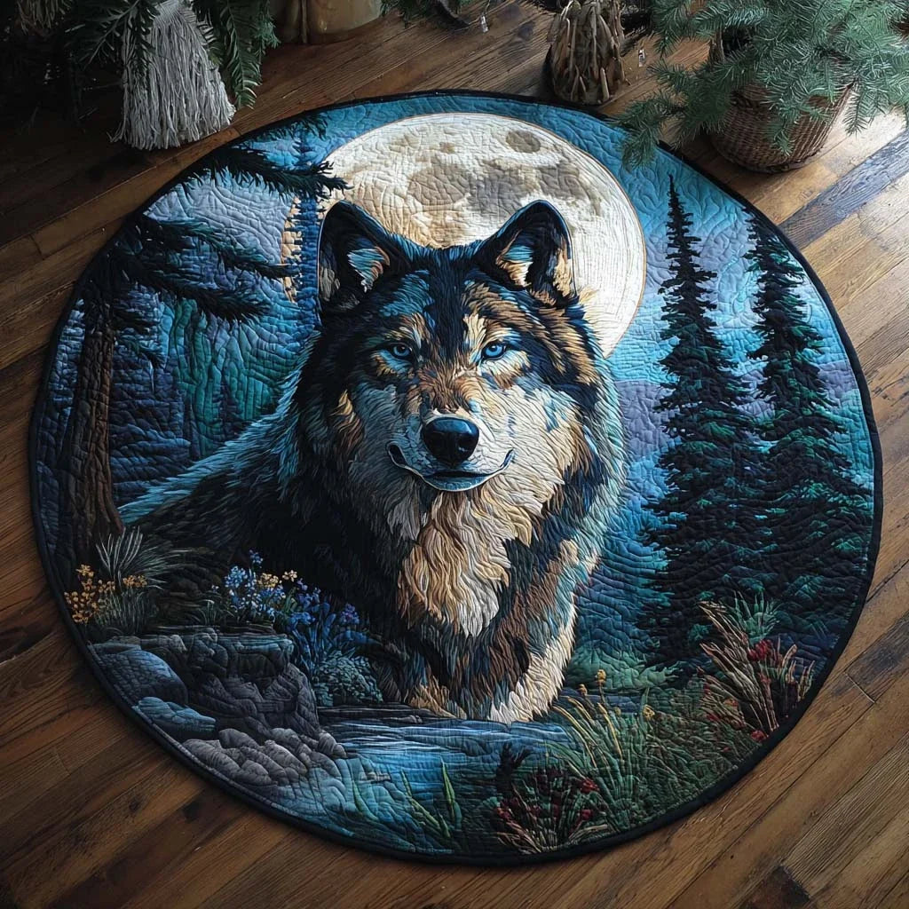 Silent Moon Quilted Round Mat