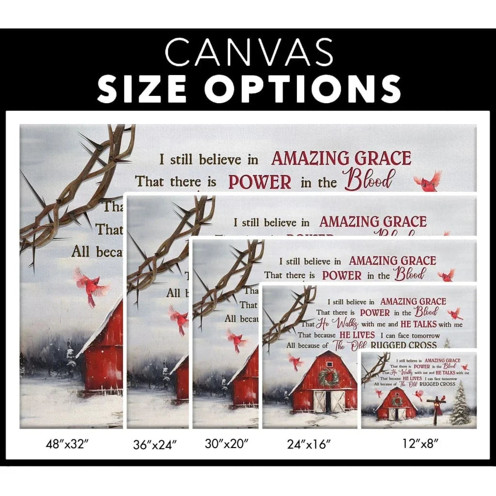 i still believe in amazing grace christmas wall art canvas (Landscape) (view 4)