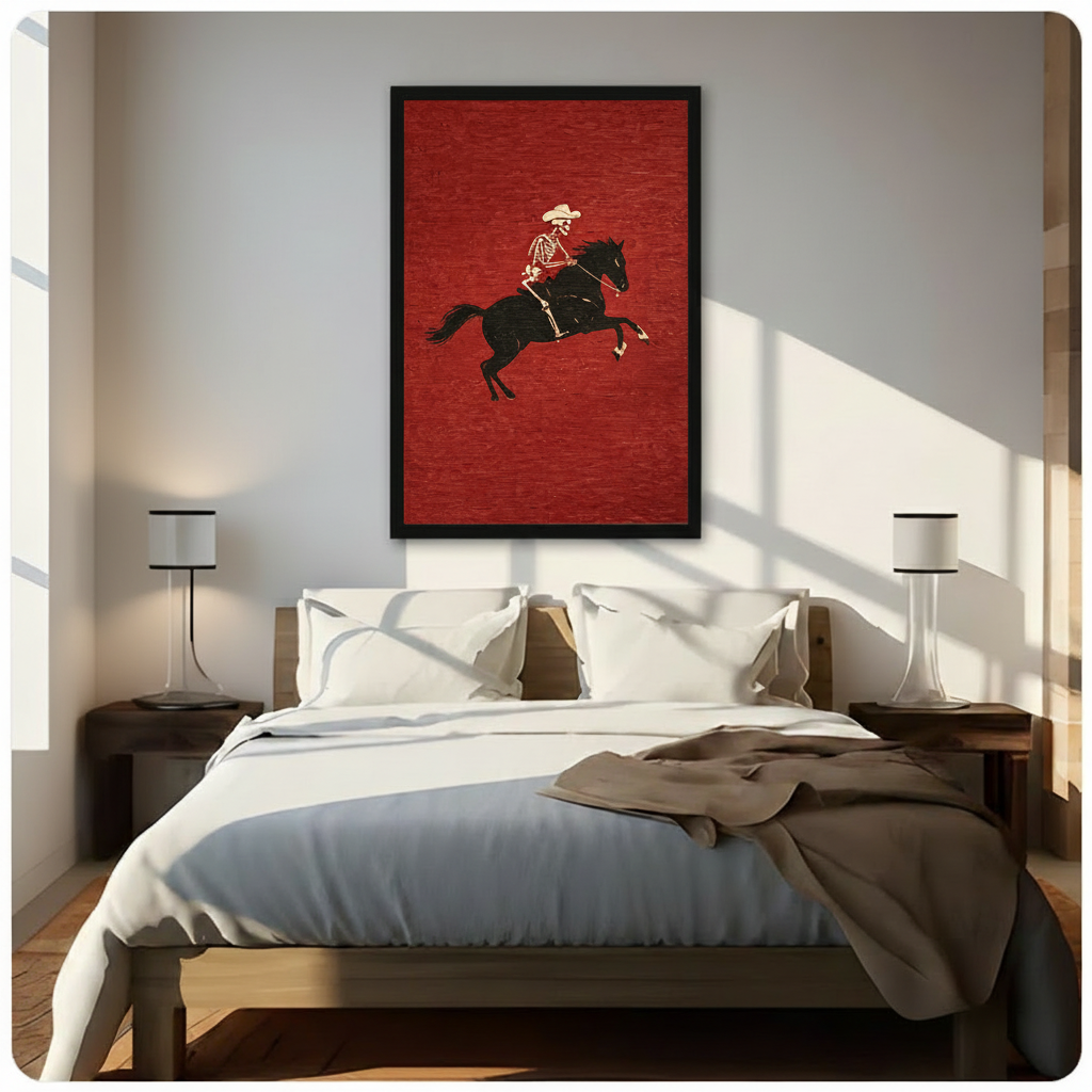 Skeleton Cowboy Rider Canvas Art Wall Art