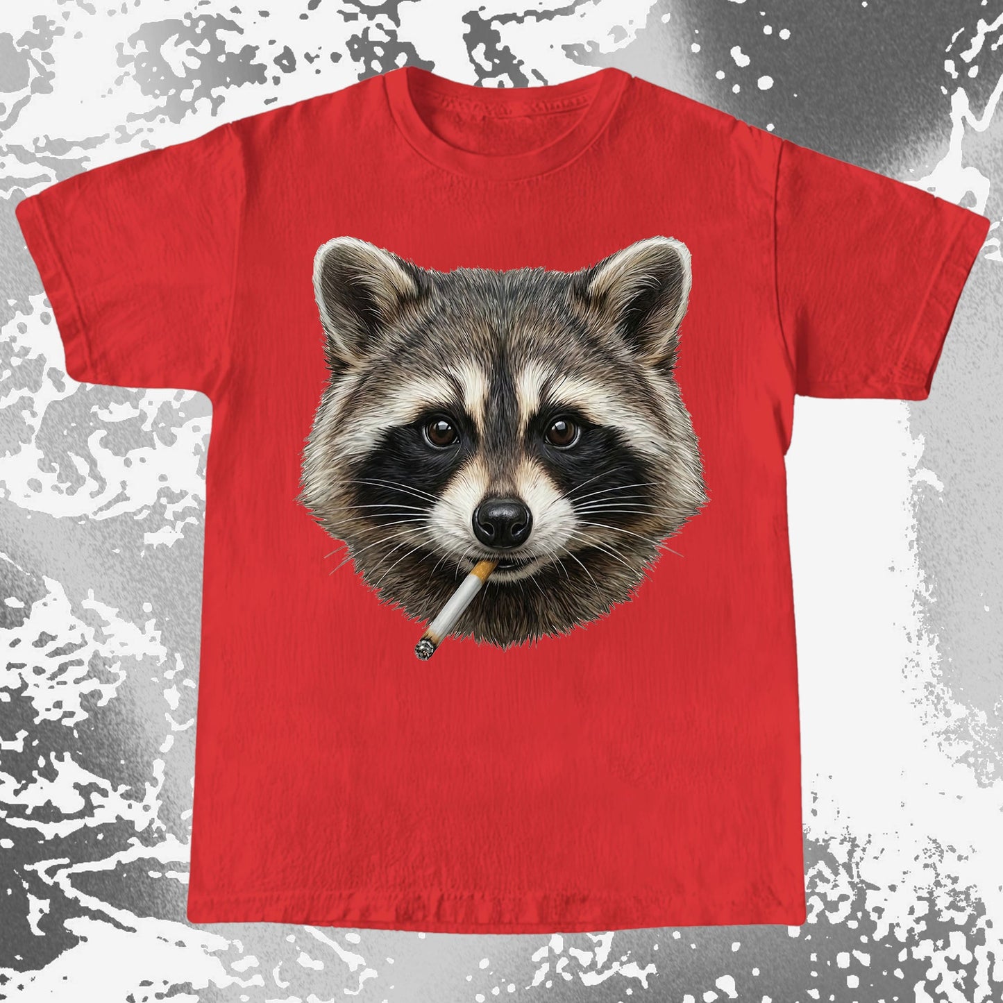 Smoking Raccoon T-Shirt, Midnight Mischief Attitude, Rebel Humor Art, funny meme tee gift (view 18)