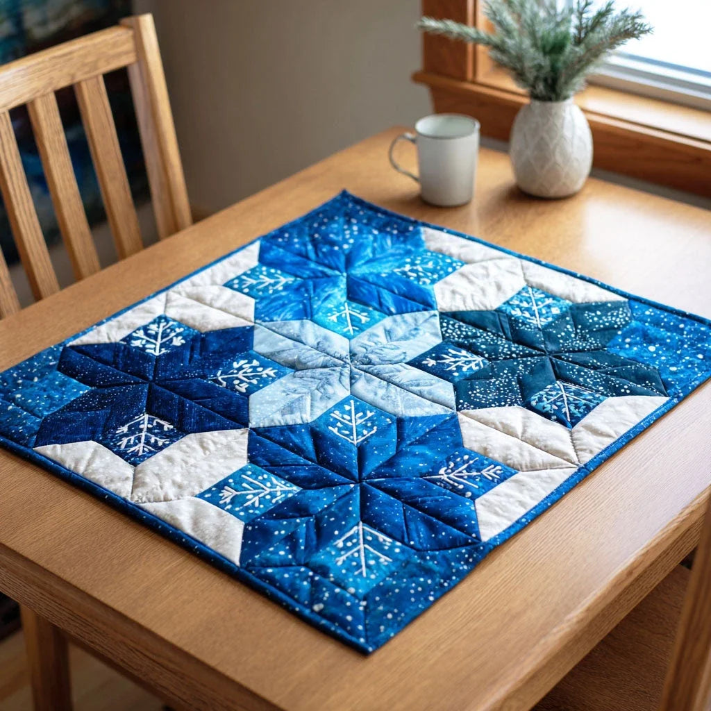 Snow Trail Quilted Table Topper