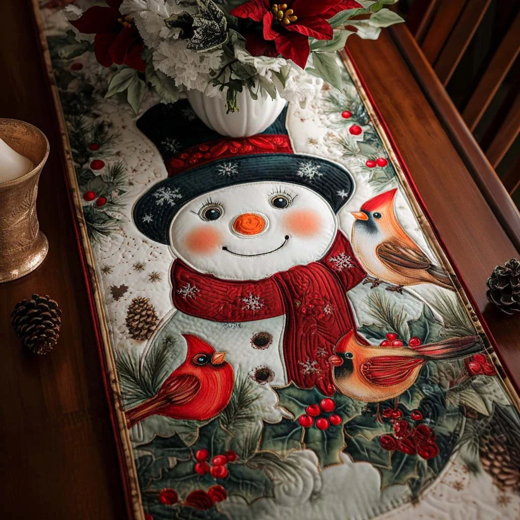 Snowman Cheer Quilted Table Runner