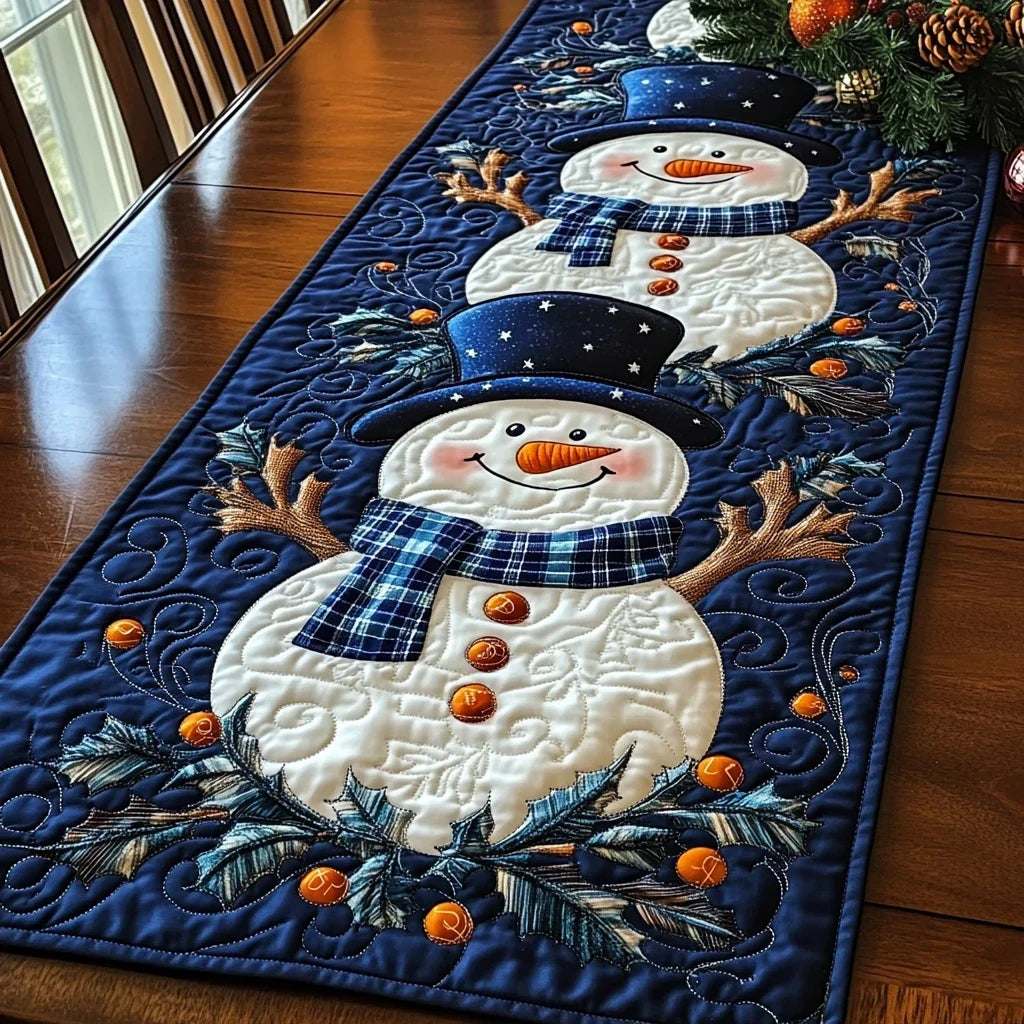 Snowman Magic Quilted Table Runner